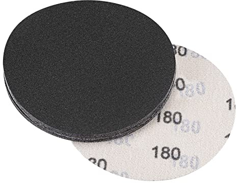 sourcing map Disco abrasivo da 5 pollici 180 Grit Hook and Loop Wet Dry Usable Carburo di silicio C-Peso supporto carta vetrata per levigatrice orbitale 10Pcs