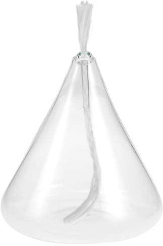 DOITOOL Lámpara de Vela Líquida de Vidrio Recargable: Cono con Forma de Tamaño Votivo Velas de Emergencia Reemplazo para Parafina Líquida Celdas de Combustible Desechables de Parafina de