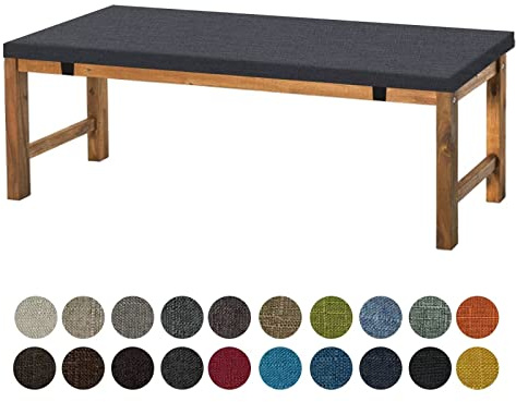 Aselbia Bankauflage Sitzkissen 70X35X5CM,Waschbare Rutschfestes Bankkissen Sitzauflage Bequeme Bankpolster für Bank, Fensterbank, Gartenmöbel, Terrasse, Drinnen,Dunkles Warmes Grau