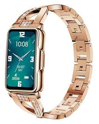 findtime Damen-Smartwatch, Gold-Smartwatch für Damen, Blutdruck-Armband, Herzfrequenz, Blutsauerstoff, Schlafmonitor, Kalorienzähler, Schrittzähler, Fitness-Tracker, kompatibel mit Android iOS, gold