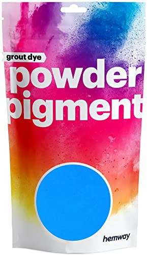 Hemway Grout Powder Pigment UV Fluorescent Blue 50g | Coloured Dye for Grout, Cement, Concrete, Mortar, Plaster, High Colour Saturation