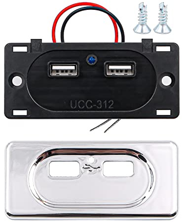 WANGCL Prise USB 12 V 3,1 A modifiée haute vitesse pour voiture, camping-car, camping-car, transporteur, camionnette, camion - Chargeur universel USB double prise