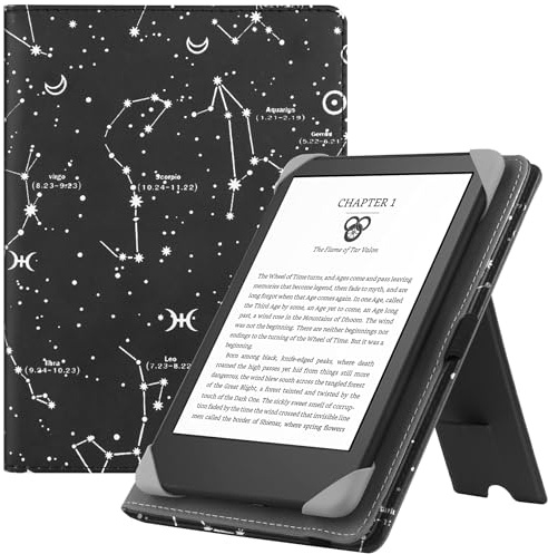 HGWALP Funda Universal para 6 Kindle Paperwhite eReaders, Funda Folio Soporte con Correa Compatible con Kindle 2024/Kindle Paperwhite/Kobo/Tolino/Pocketbook/Sony 6 Pulgadas eReader-COS