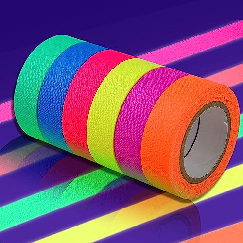 Neon Klebeband UV Fluoreszierendes Tape, 6 Farben, 5m x 15mm