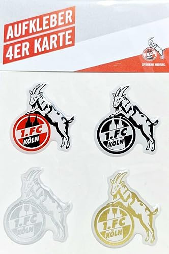 1. FC Köln 3D Aufkleber- Logo - 4er-Set | Sticker | Aufkleberkarte