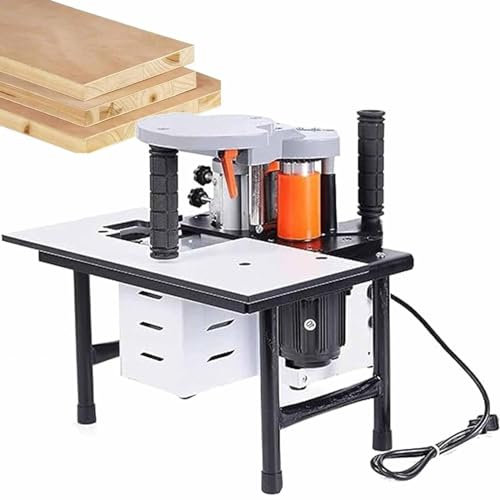 DDZJTPP Kantenanleimmaschine Tragbare Kantenanleimer Maschine Kantenleimmaschine für die Holzbearbeitung 2-6m/min Doppelseitiges Kleben Breite 5-60mm Dicke 0,3-3 mm für PVC/ABS Kantenumleimer,White
