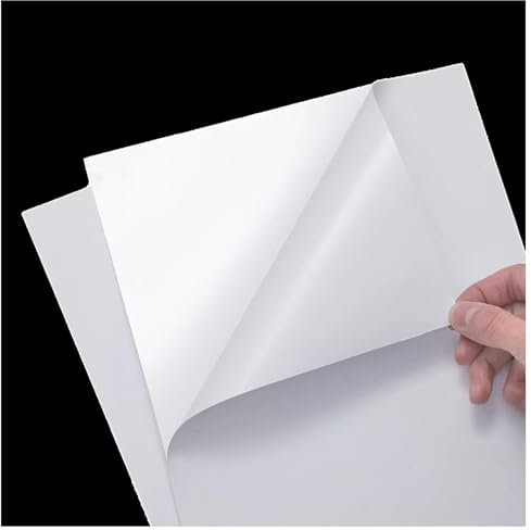 25 Sheets A4 White Waterproof Self Adhesive Inkjet Vinyl Sticker Paper, Sticky Glossy Label Image Printing Paper Sheet, Laser and Inkjet Printable for DIY Stickers