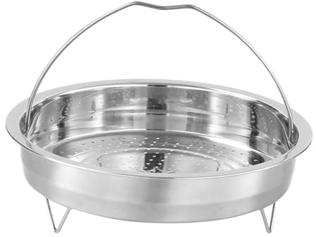 Gralara Griglia per Cottura a Vapore con cestello per Cottura a Vapore in Acciaio Inossidabile, con Maniglia, Utensili a Vapore con Inserto per Cottura a, 22 cm
