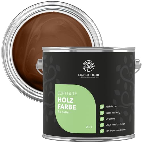 Lignocolor Holzfarbe Außen matt | wetterfeste Farbe für den Außenbereich (Hellbraun matt, 750ml) | hochdeckend & hochbeständig