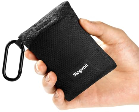 Siegvoll Picknickdecke klein mit praktischem Karabiner, Ultraleicht, ultradünne tragbare Stranddecke, Outdoor Decke für Picknick, Strand, Camping und Wandern (Schwarz, 2-3 Personen)