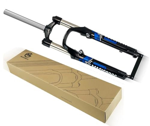 LJFDDY MTB Federgabel 26 Zoll 100 Mm Federweg Gerades Rohr Vorderradgabel Schnellspanner 9 X 100 Mm Scheiben/V-Bremse Fahrradgabel Manuelle Sperrung (Color : Black Blue)