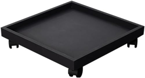 Wasserdichter Pflanzenständer auf Rädern, Pflanzenwagen für drinnen und draußen, Blumentopfpflanzenwagen mit Lenkrollen, bewegliche Pflanzschalen, quadratische Pflanztrollen (Farbe: Schwarz, Größe: 60