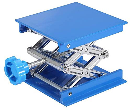 Labor-Hebeplattform, Laborständer-Heber aus Eloxiertem Aluminium für Kolben und Kleine Geräte, Hubbereich 45–158 Mm, Unterstützt 5 Kg, Plattformgröße 100 X 100 Mm
