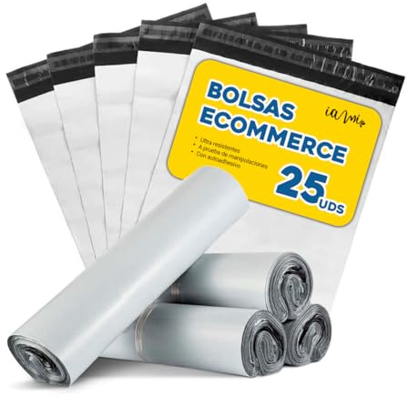 Sachets d'expédition Ecommerce - 25 sacs de 30 x 40 cm + 5 cm avec fermeture auto-adhésive - Enveloppes d'expédition Vinted - Sacs d'expédition imperméables - Ultra résistants - Couleur blanche