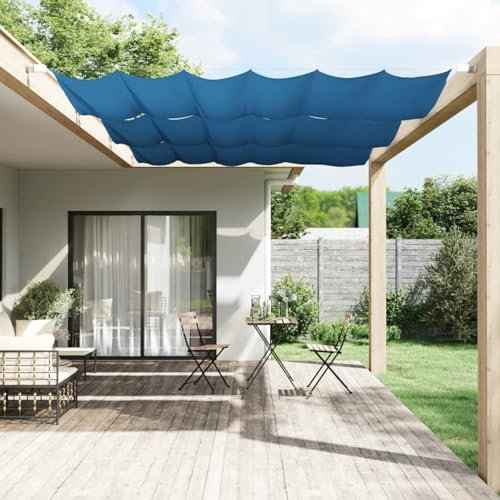 ShGaxin Senkrechtmarkise, Windschutz Garten, Terrassen Sonnenschutz, Sonnenschutz Garten, Privat Sphären Wand, Balkon Sichtschutz, Blau 140x270 cm Oxford-Gewebe