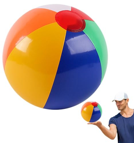 Wasserbälle, Aufblasbarer Wasserball, Klassischer Regenbogenfarbenball, Aufblasbares Schwimmbadspielzeug, Wasserbälle, Partygeschenke, Strandspiele, Schwimmbadspielzeug-Set, Kinder-Strandspielzeug, Wa