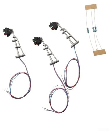 N Scale Modelleisenbahn Signal system 3 Stück mit grüner und roter LED-Beleuchtung