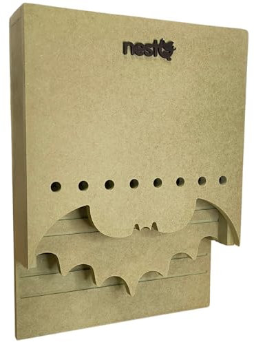 Fledermausnest für den Außenbereich, großes Holzhaus mit 2 Kammern – spezielles Design, um Fledermäuse anzulocken, einfache Installation mit 2 Haken, abnehmbare Trennwand mit Kommunikationslöchern