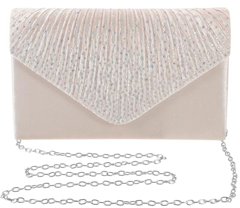 SHERCHPRY Clutch Tasche Damen Mit Strass Glitzer Polyestermaterial Abendtasche Umschlag Für Hochzeit Party Abschlussball 8.27X5.12X1.97In Modische Geldbörse