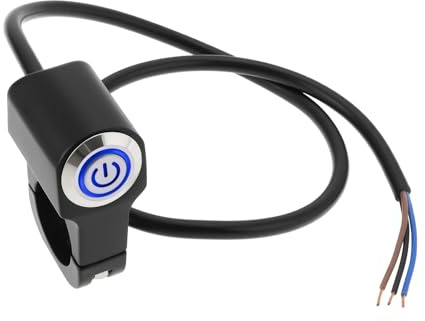 The Lord of the Tools Interruptores de Manillar con Reinicio Automático para Motocicleta 12V 10A CNC para Intermitentes de Moto Y Scooter (luz Azul)