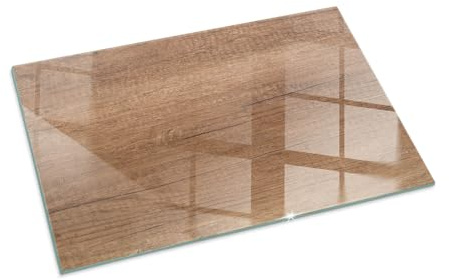 Placa para Chimenea 100x70 cm Resistente a Altas Temperaturas Protector de Suelo Cristal Templado Decoración de la Sala de Estar Chispas y Arañazos Protector - Patrón de Madera Natural