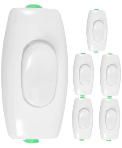 LIFKOME 6pezzi Interruttore Unipolare Da Lampada Pulsante Controllo Singolo Design Elegante Forma Compatto e Per Piccoli Dispositivi Elettrici e Uso in Spazi Ristretti Come Bagno e