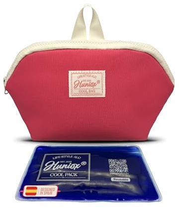 Huniox® Cool Bag – Bolsa Almuerzo Mujer – Bolsa Termica Para Comida – Lunch Bag Adultos – Nevera Pequeña Termica – 24,5×14×10 cm · 3L (Pink, Snack)