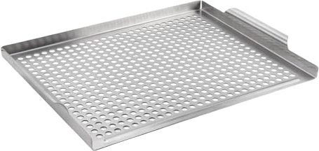 Griglia Per Barbecue | Griglia In Acciaio Inox Antiaderente - Accessorio da Esterno con Scarico Liquidi per Giardino Pranzi in Famiglia Picnic Cortile