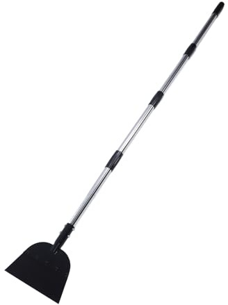 Locadence Snow Shovel, Metal Long Handle Flat Shovel Ice Scraper, Portable Snow Removal Tool for Garden Camping Walkway Driveway Road Cleaning