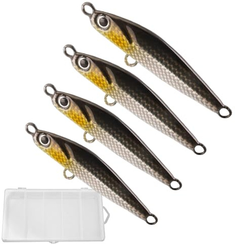 Kunstköder für Barsch – 4 Stück Kunstköder, Kunstköder, für Meer, Wasser, Eis, See, Fluss, Schleppen im Freien