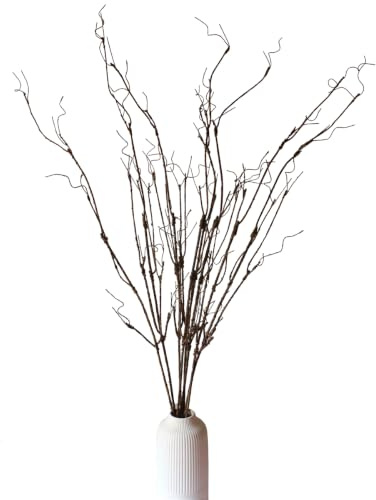 YXYQR 110CM Artificial Faux Curly Twigs Willow Branches Stems for Vase, 8PCS Lifelike Decorative Dried Branch Sticks Fake Greenery Plants Flowers Arrangement for Home Wedding DIY Decor