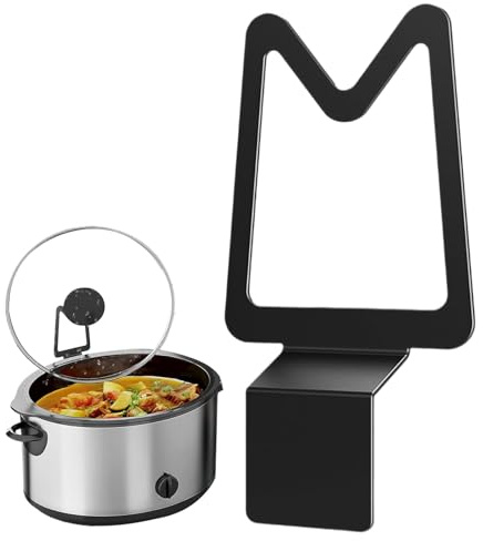 Support de couvercle de casserole pour mijoteuse – Fournitures de cuisine en acier inoxydable – Support de couvercle de comptoir pour les amateurs de cuisine, les professionnels occupés, les