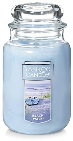 Yankee Candle Bougie parfumée Balade sur la Plage Jarre Grande Bougie 623,7 Gram, Verre, Orange, L Jar Candle