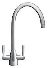 Franke Silk Steel Twin Lever Kitchen Mixer Tap - Eiger