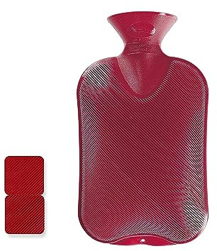 Fashy 6460 42 Wärmflasche Doppellamelle 2.0 L, cranberry