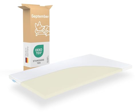 September – Gel Mousse Surmatelas pour Le Matelas – Hauteur 5 cm – Extra Doux – Mousse Visco-élastique RG 50 Mousse – Personnes allergiques-Convient et certifié Öko-Tex 100 100x190
