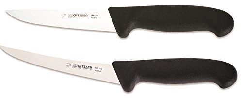 Giesser Messerset Messer Ausbeinmesser schwarz 15 cm Klingenlänge Messer Stechmesser schwarz 13 cm Klingenlänge