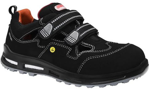 ELTEN Scarpe Antinfortunistiche Scott XXT ESD S1P, da Uomo, in Tessuto, con Puntale in plastica (più Leggero della Punta in Acciaio), Leggere, Sportive, Nero/Rosso, Taglia: 43