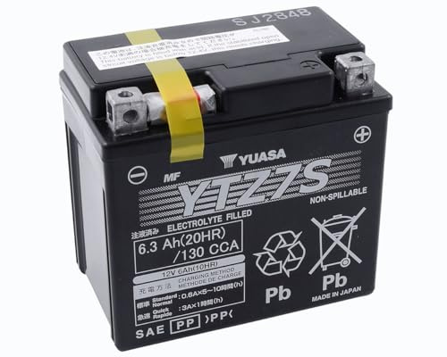 Yuasa YTZ7S - Starterbatterie | AGM-Batterie wartungsfrei, befüllt, 130 A Kaltstartstrom, Vergleichstypen YTZ7-S, GTZ7S; kompatibel mit SYM Jet SportX 50 R