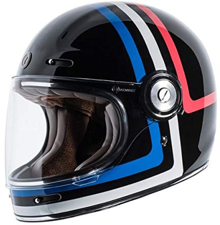Integralhelm TORC T-1 Retro Americana Tron Vintage Schwarz glänzend Gloss Black Zulassung ECE DOT Biker Motorrad Größe XS