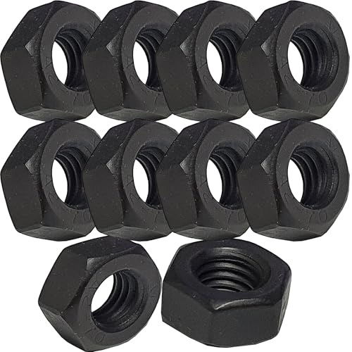 M6 Black Stainless Steel Hex Nuts DIN934, Pack of 10 – Blackened Finish Stainless Steel Hex Nut Fasteners and Fixings for Automotive, Engineering & DIY