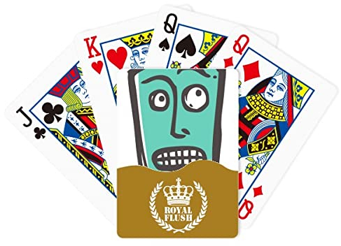 Suprised Face Sketch Tooth Royal Flush Poker Kartenspiel