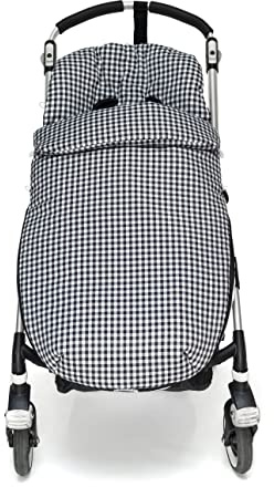 Universal Fußsack für Kinderwagen oder Buggy – Geruit – Handmade – Nenel (Schwarz)