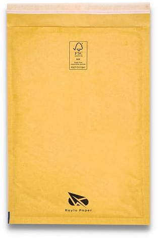 Raylu Paper® - Förpackning med 10 st kraftbubbelvadderade kuvert med självhäftande förslutning, kraftpaket vadderade kuvert brun 10 st (180 x 260 mm)