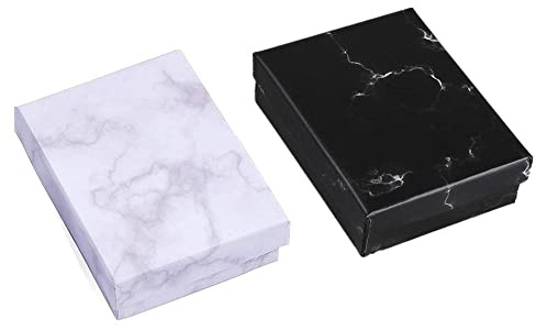 TRIXES 16 Stück Marmor-Geschenkbox – Quadratische Geschenkbox aus Karton – Geschenk für Hochzeiten, Taufen, Partys, Weihnachten und vieles mehr