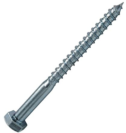 BRESKO Sechskant Holzschrauben 6x60 mm 10 Stück Schlüsselschrauben Sechskantschrauben verzinkt DIN 571 Holz-Schraube Stahl