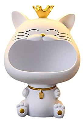 LOVIVER Nordische Katzenfigur, dekorative Kleinigkeiten, Organizer, Kunstharz, Skulptur, Sammlung, Aufbewahrungsbox für Tischdekoration, Hochzeit, Party,