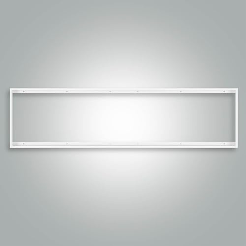 Aluminium Rahmen 120x30cm weiß für Aufbau-Montage eines LED Panels 119,5x29,5cm zum Einlegen als Deckenaufbauleuchte 1200x300x43mm