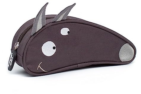 LES DÉGLINGOS Federmäppchen, einfach, Motiv: Wolf x Déglingos, lustig, für Kindergarten bis CP, Mädchen, Tiermäppchen, ab 3 Jahren, recyceltes Polyester, Grau, grau, 24 x 10 x 6 cm, Federmäppchen Wolf