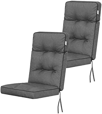 shivler Gartenstuhlauflage Gartenstuhl Auflage ÖKOLEINEN Stuhlkissen Stuhl Sitzauflage Kissen für Gatrenstuhle Sessel Sitzkissen (2 Stck., Graphit)